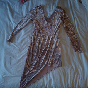 Sleeve Velour Dress